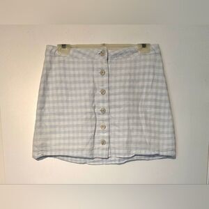 Artizia Sunday Best Blue White Micah Gingham Textural Linen-Cotton Blend; Sz 10